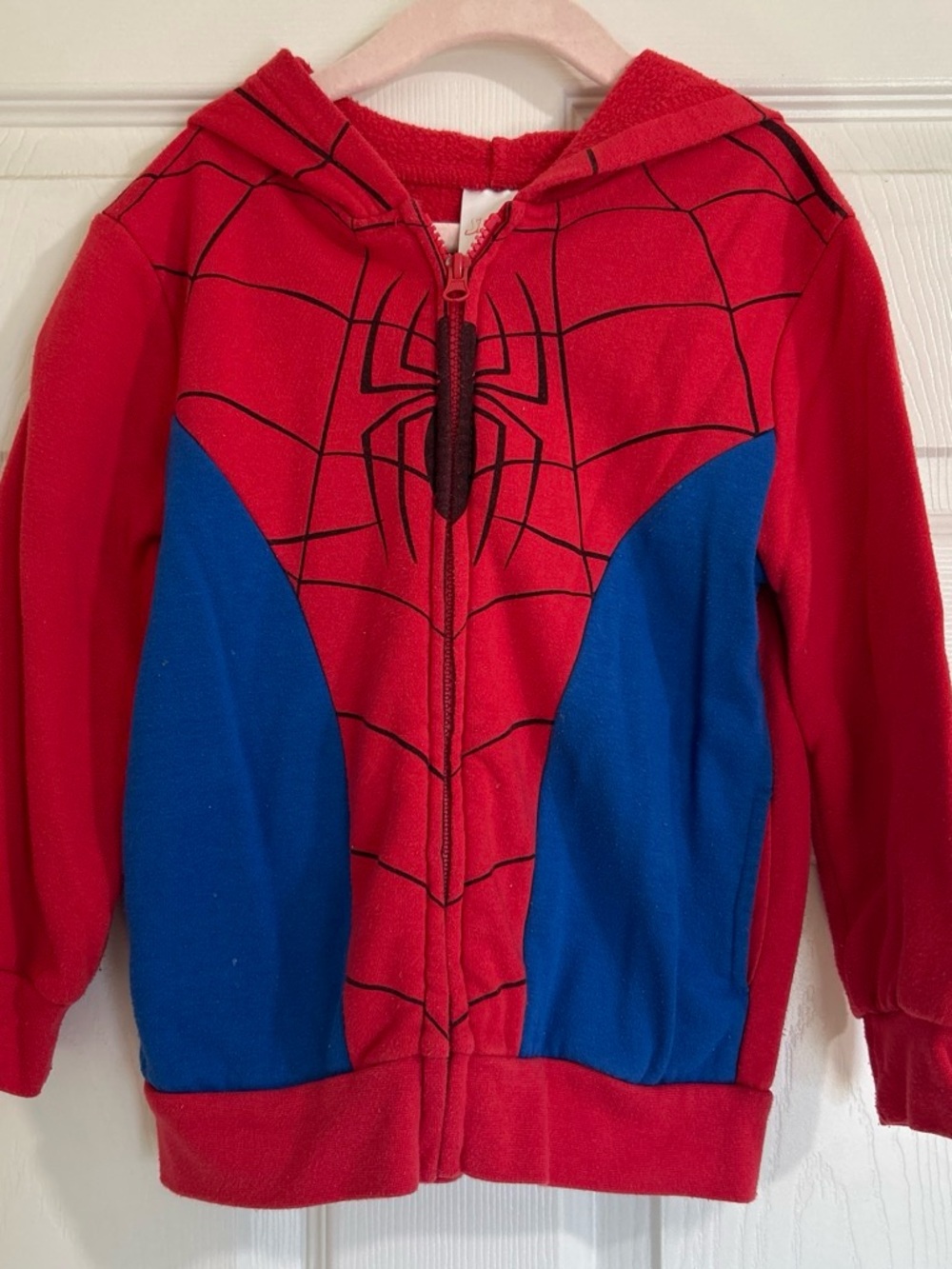 Red & Blue Spider-Themed Kids Hoodie Costume - Unbranded